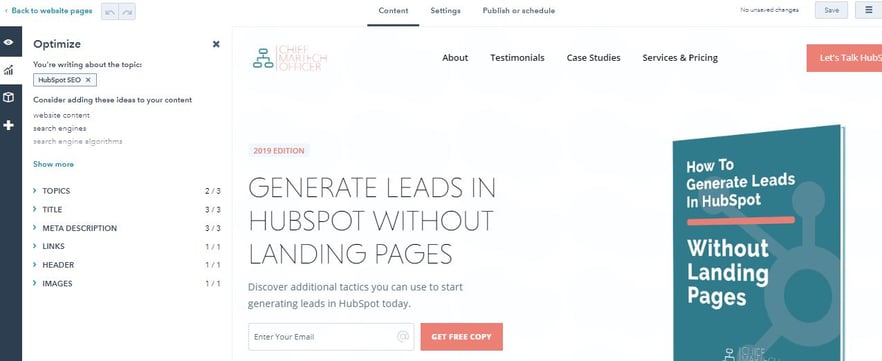 Hubspot SEO Tips for Website Pages