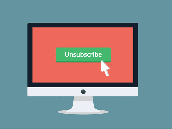 Computer showing an unsubscribe button - Featured image